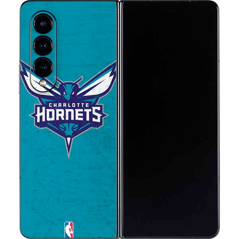 NBA Charlotte Hornets Distressed Galaxy Z Fold4 5G Skin